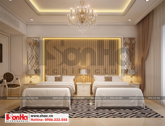 11 Mẫu thiết kế nội thất phòng ngủ tân cổ điển khách sạn 6 tầng tại bắc ninh