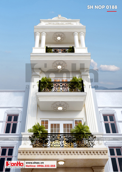 3 Mặt tiền nhà ống kiến trúc tân cổ điển đẹp tại hải phòng sh nop 0188