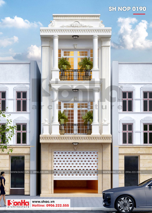 1 Thiết kế nhà ống tân cổ điển đẹp tại hải phòng sh nop 0190