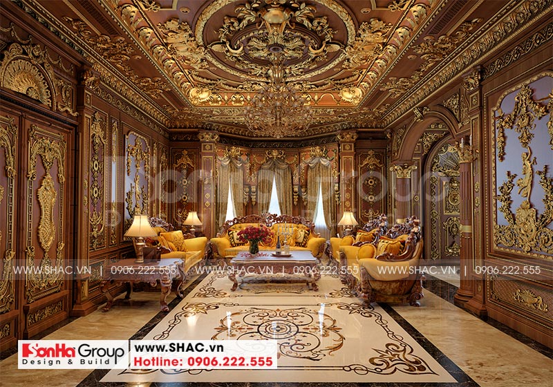 Thiết kế nội thất phòng khách phong cách cổ điển của Sơn Hà Group