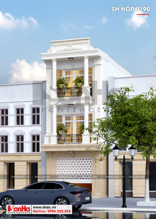 2 Mẫu nhà ống tân cổ điển 3 tầng đẹp tại hải phòng sh nop 0190