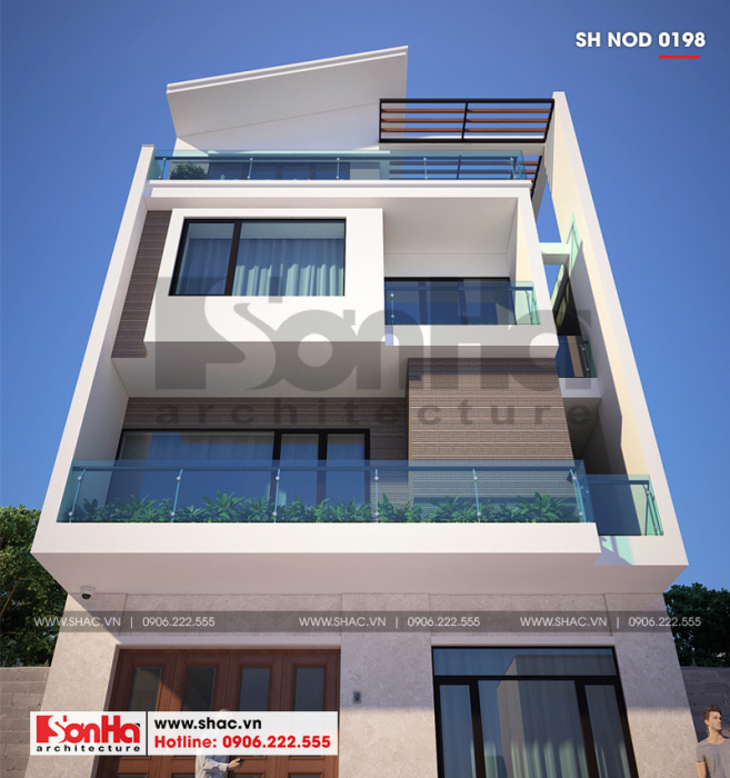 3 Thiết kế nhà ống hiện đại mặt tiền rộng tại quảng ninh sh nod 0198