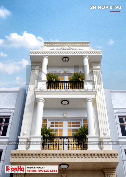 3 Thiết kế nhà ống tân cổ điển mặt tiền 5m tại hải phòng sh nop 0190