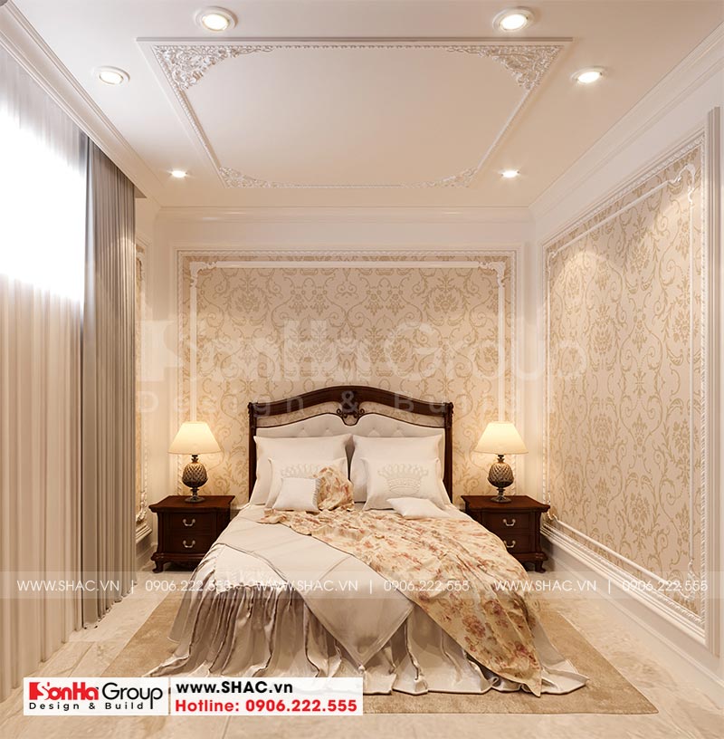 Mẫu thiết kế nội thất phòng ngủ giúp việc dành cho biệt thự lâu đài tại Hà Nội 