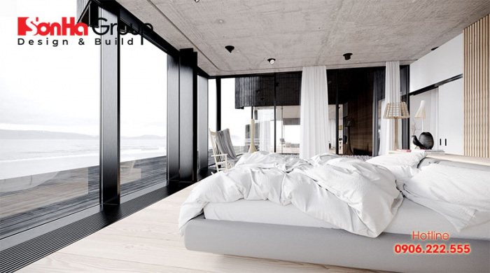 Phòng ngủ phong cách hiện đại sẽ thể hiện sự đơn giản, lịch lãm và tiện dụng 
