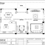 Bản vẽ mặt bằng công năng tầng 1 biệt thự song lập 3 tầng tại Paris Vinhomes Imperia
