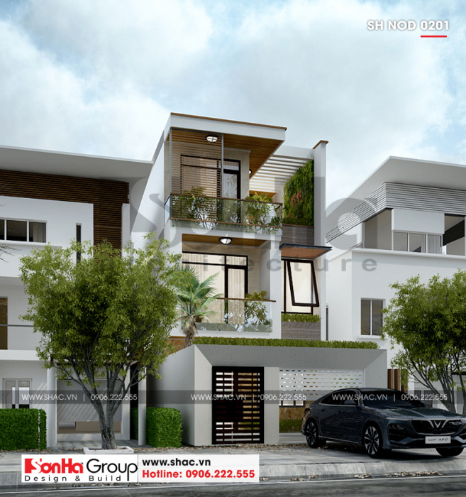2 Mẫu nhà ống 3 tầng kiểu hiện đại tại bắc ninh sh nod 0201