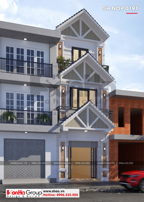 2 Mẫu nhà ống 3 tầng kiểu tân cổ điển tại hải phòng sh nop 0191