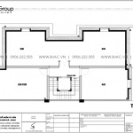 Bản vẽ mặt bằng công năng tầng tum biệt thự song lập tại Paris Vinhomes Imperia