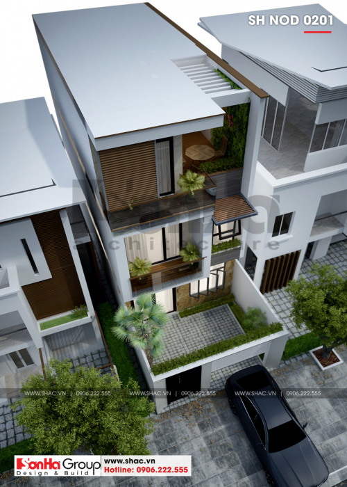 3 Thiết kế nhà ống hiện đại mặt tiền rộng tại bắc ninh sh nod 0201