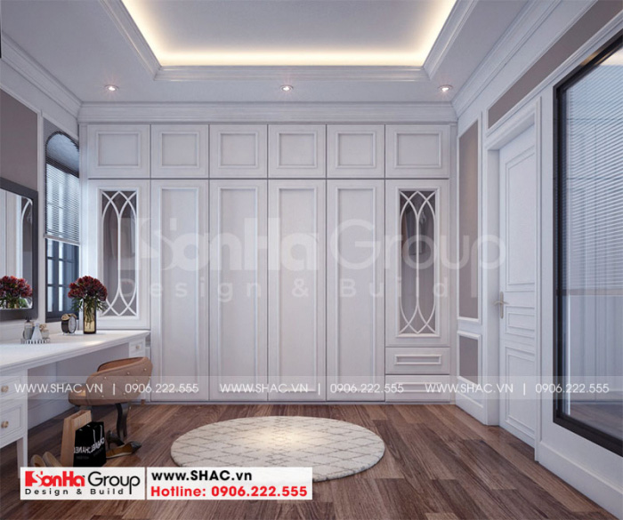 Nội thất khu thay đồ phòng ngủ 1 biệt thự khu đô thị vinhomes imperia vhi 0004