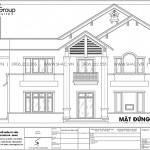 7 Mặt đứng trục 4 1 biệt thự hiện đại 2 tầng đẹp sh btd 0073