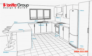 Thiết kế tủ bếp trên thông thường không cần chính xác theo tiêu chuẩn