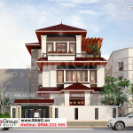 Mặt tiền biệt thự rộng 12m có cổng tường rào đẹp