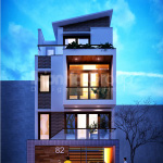 1 Thiết kế nhà ống hiện đại có gara ô tô tại hà nội sh nod 0202