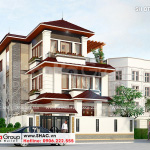 Biệt thự mái thái 3 tầng diện tích 12m x 18m đẹp