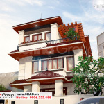 Hệ thống mái và ban công đẹp của biệt thự