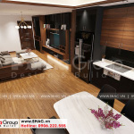 4 Không gian nội thất phòng khách bếp kiểu hiện đại căn hộ chung cư