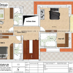 Bản vẽ mặt bằng công năng tầng 2 của biệt thự 0074