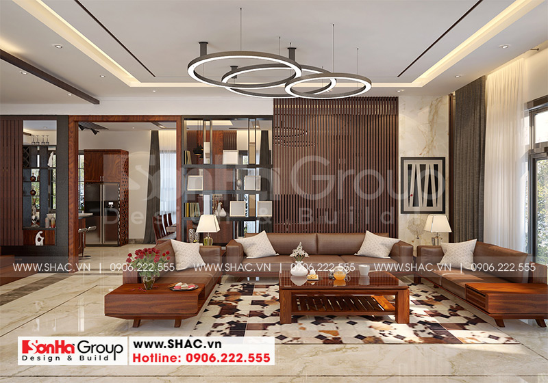 Thiết kế phòng khách phong cách hiện đại đẹp của Sơn Hà Group
