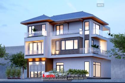 Biệt thự 3 tầng mái thái diện tích 155m2 mặt tiền 12m