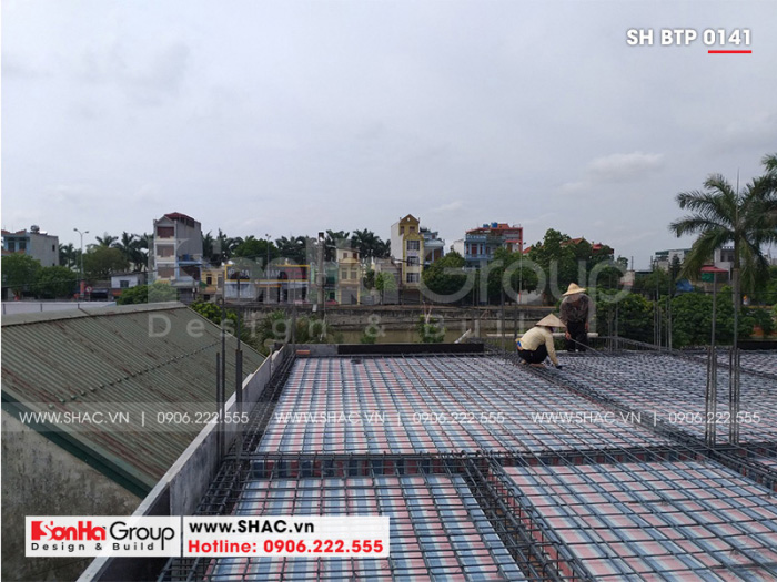 2 Ảnh thực tế thi công biệt thự tân cổ điển 2 tầng tại thái bình sh btp 0141