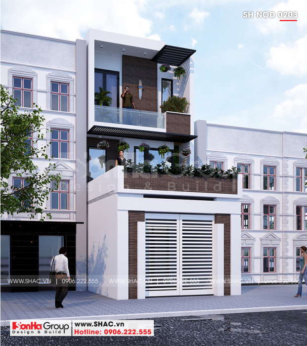 2 Mẫu nhà ống hiện đại 3 tầng tại hải phòng sh nod 0202