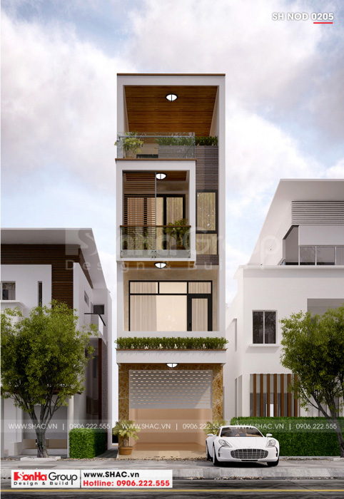 2 Mẫu nhà ống hiện đại 4 tầng tại hải phòng sh nod 0205