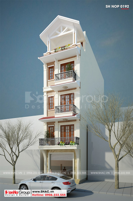 2 Mẫu nhà ống tân cổ điển 5 tầng tại hà nội sh nop 0192