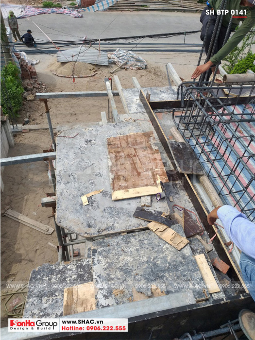 3 Ảnh thực tế thi công biệt thự tân cổ điển mặt tiền 8,55m tại thái bình sh btp 0141