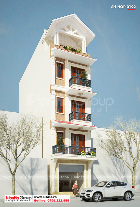 3 Phối cảnh nhà ống tân cổ điển mặt tiền 4,47m tại hà nội sh nop 0192