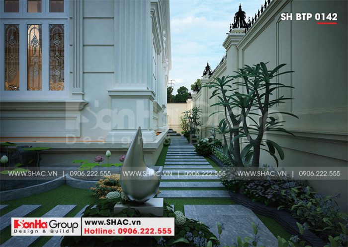 Mãn nhãn với thiết kế không gian sân vườn biệt thự tân cổ điển tại Hà Nội 