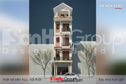 BÌA thiết kế nhà ống 5 tầng kiểu tân cổ điển tại hà nội sh nop 0192