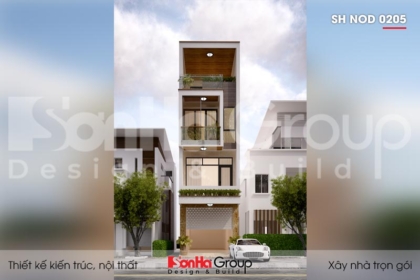 BÌA thiết kế nhà ống hiện đại 4 tầng mặt tiền 4m tại hải phòng sh nod 0205