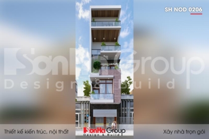BÌA thiết kế nhà ống hiện đại 5 tầng mặt tiền 4,8m tại lạng sơn sh nod 0206