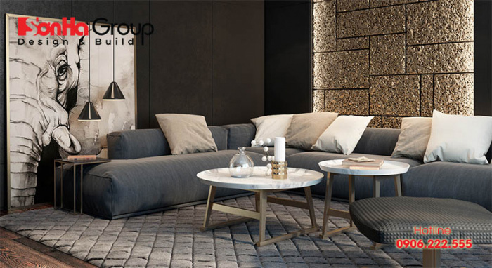Bộ sofa với chất liệu mềm mại là điểm nhấn của những căn phòng khách hiện đại 