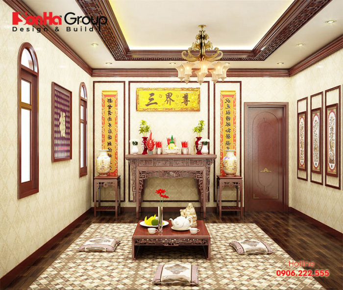 Mẫu bàn thờ đẹp cho gia chủ tuổi Thân   mẫu 12