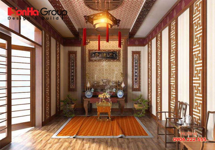 Mẫu bàn thờ đẹp cho gia chủ tuổi Thân   mẫu 14