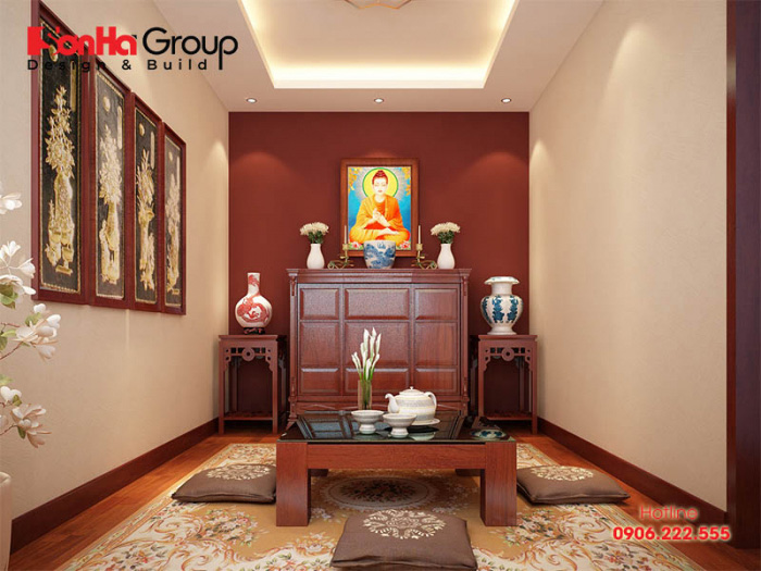 Mẫu bàn thờ đẹp cho gia chủ tuổi Thân   mẫu 3