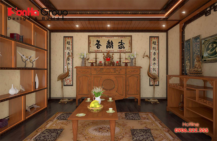 Mẫu bàn thờ đẹp cho gia chủ tuổi Thân   mẫu 5