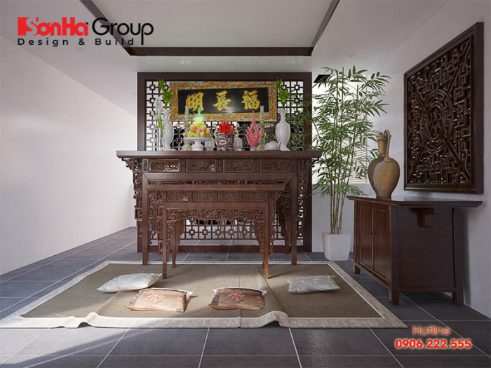 Mẫu bàn thờ đẹp cho gia chủ tuổi Thân   mẫu 7