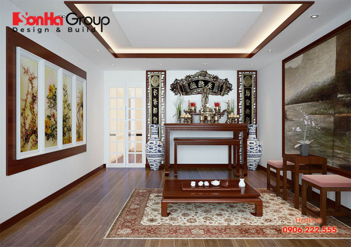 Mẫu bàn thờ đẹp cho gia chủ tuổi Thân   mẫu 8