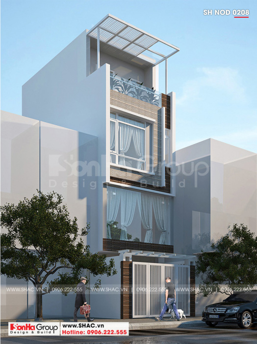 1 Thiết kế nhà ống hiện đại đẹp tại quảng ninh sh nod 0208