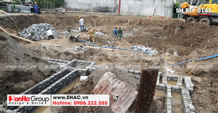 2 Ảnh thực tế thi công biệt thự mái thái tại hải phòng sh btp 0143