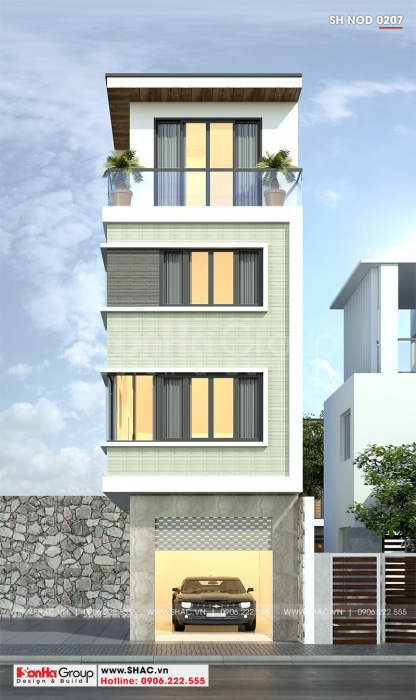 2 Mẫu nhà ống 4 tầng kiểu hiện đại tại hải phòng sh nod 0207