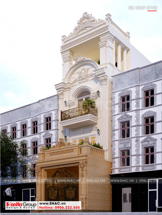 2 Mẫu nhà ống cổ điển 4 tầng tại hải phòng sh nop 0195