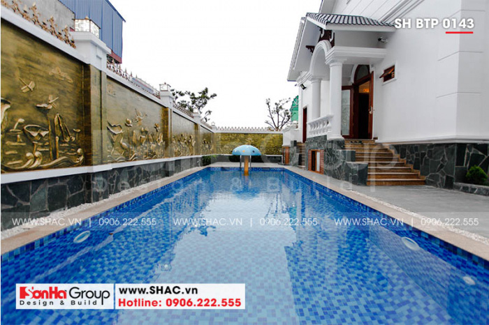3 Ảnh thực tế bể bơi ngoài trời biệt thự sân vườn tại hải phòng sh btp 0143