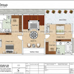 5 Bản vẽ tầng 2 biệt thự 3 tầng kiểu hiện đại tại quảng ninh sh btd 0077