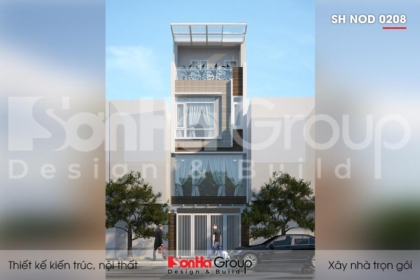BÌA thiết kế nhà ống 4 tầng mặt tiền 4,4m tại quảng ninh sh nod 0208