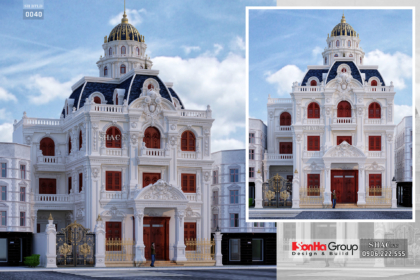 Biệt thự lâu đài 3 tầng 1 tum rộng 150m2